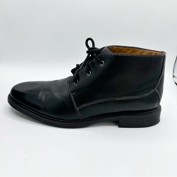 BOSTONIAN Leather Brently Style Chukka Low Boot Shoe BLACK Mens Size 11.5 - Picture 14 of 16